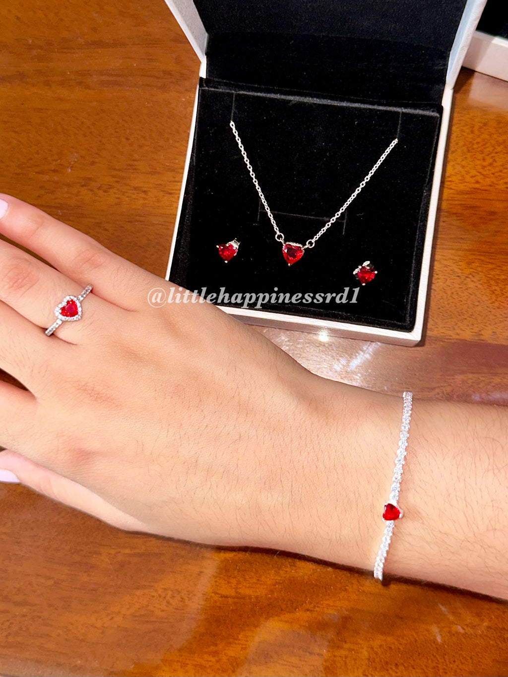 Set completo corazón Relieve rojo