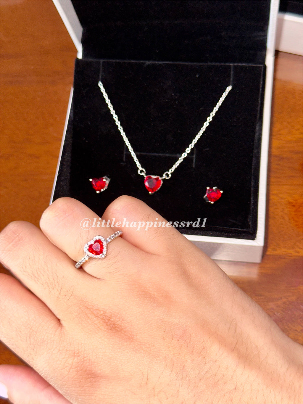Set completo corazón Relieve rojo