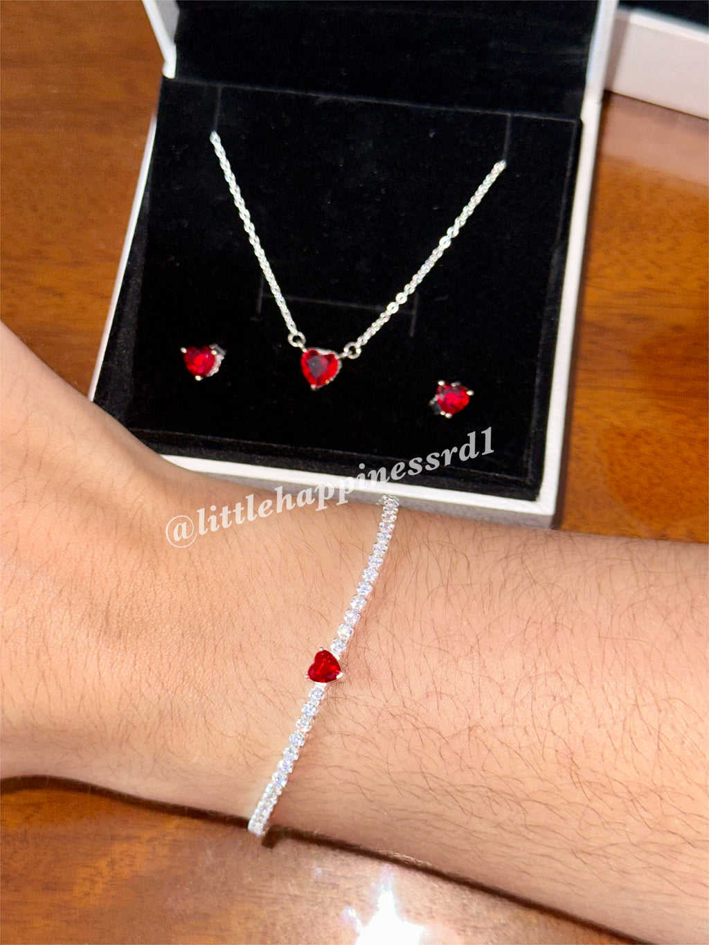 Set completo corazón Relieve rojo
