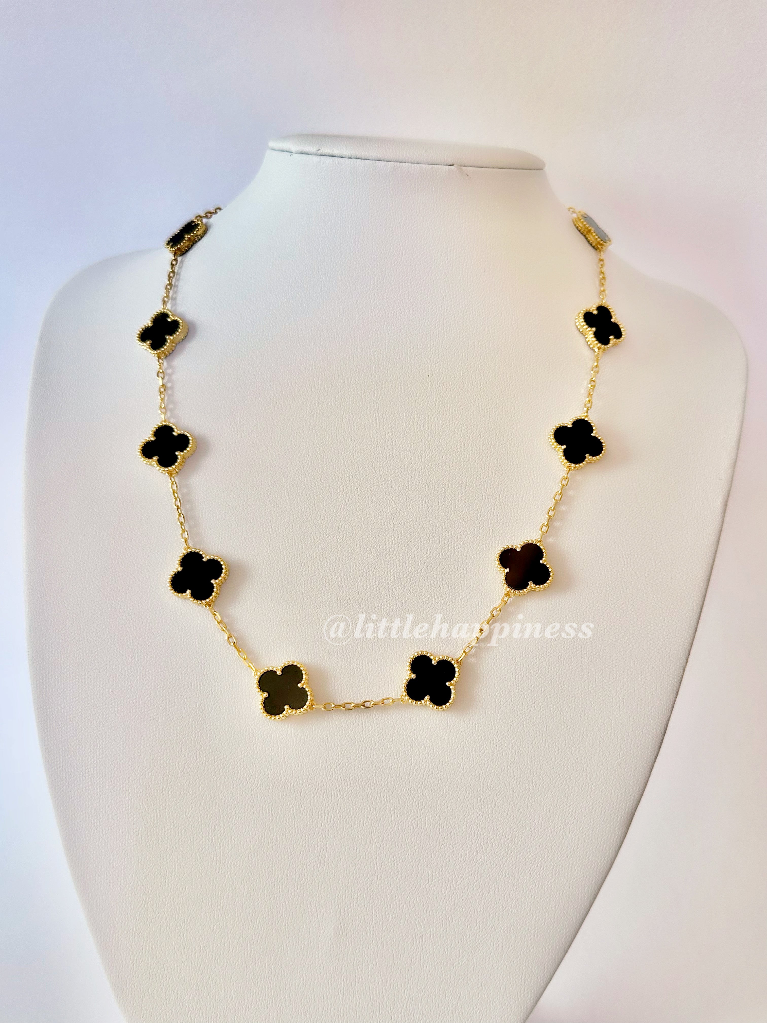 Collar 10 Tréboles Negro