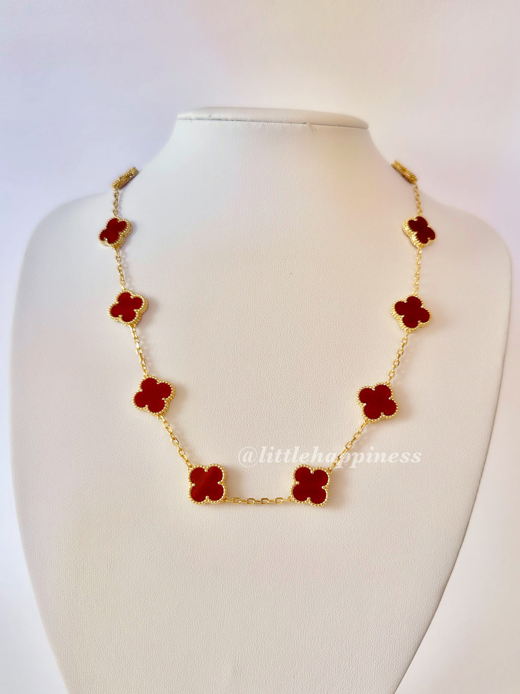 Collar 10 tréboles Rojo