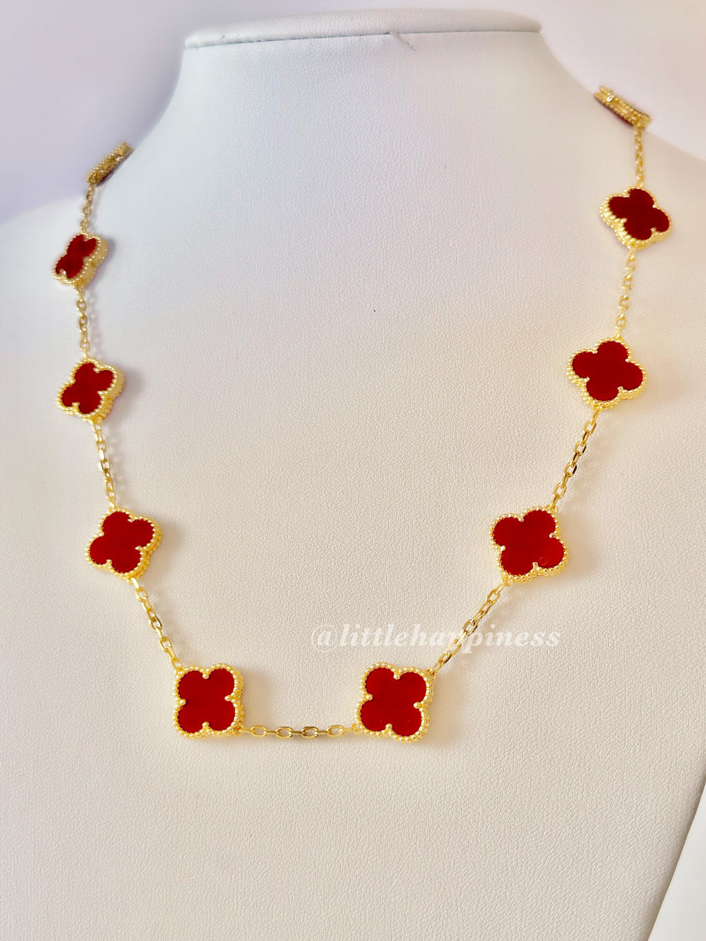 Collar 10 tréboles Rojo