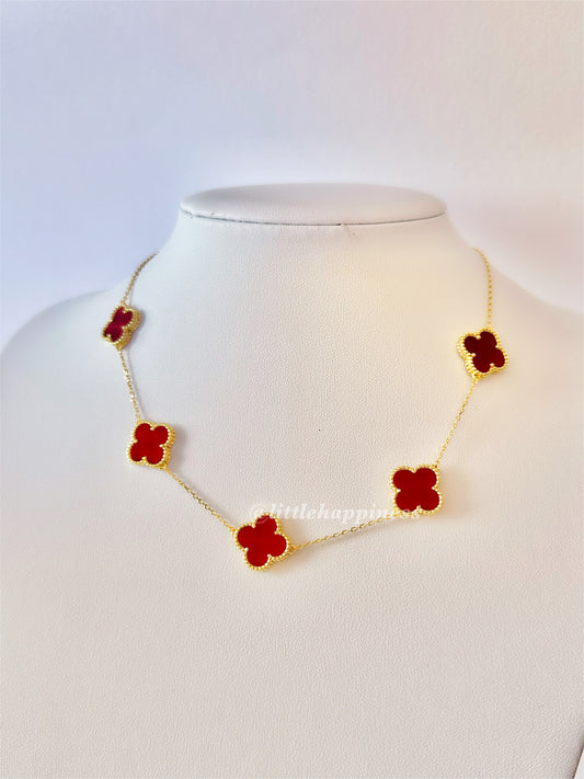 Collar 5 tréboles Rojo