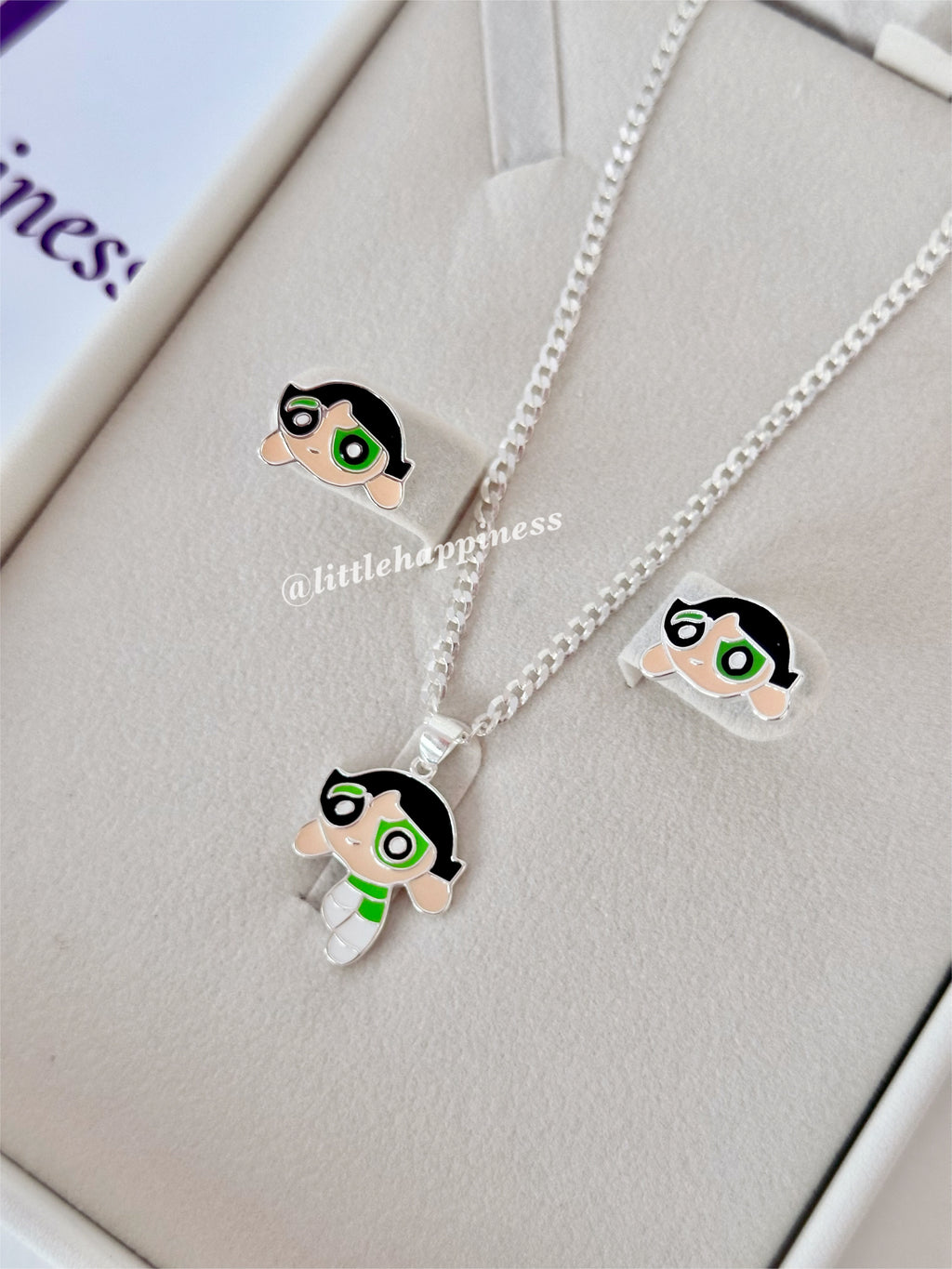 Conjunto Collar y aretes Bellota, chicas superpoderosas