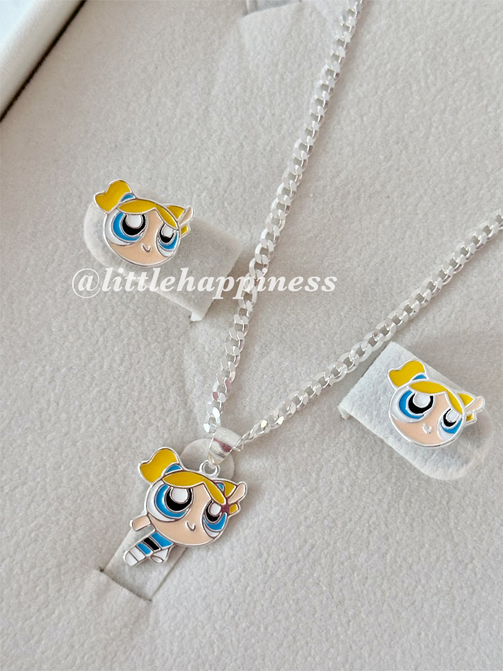 Conjunto Collar y aretes Burbuja, chicas superpoderosas