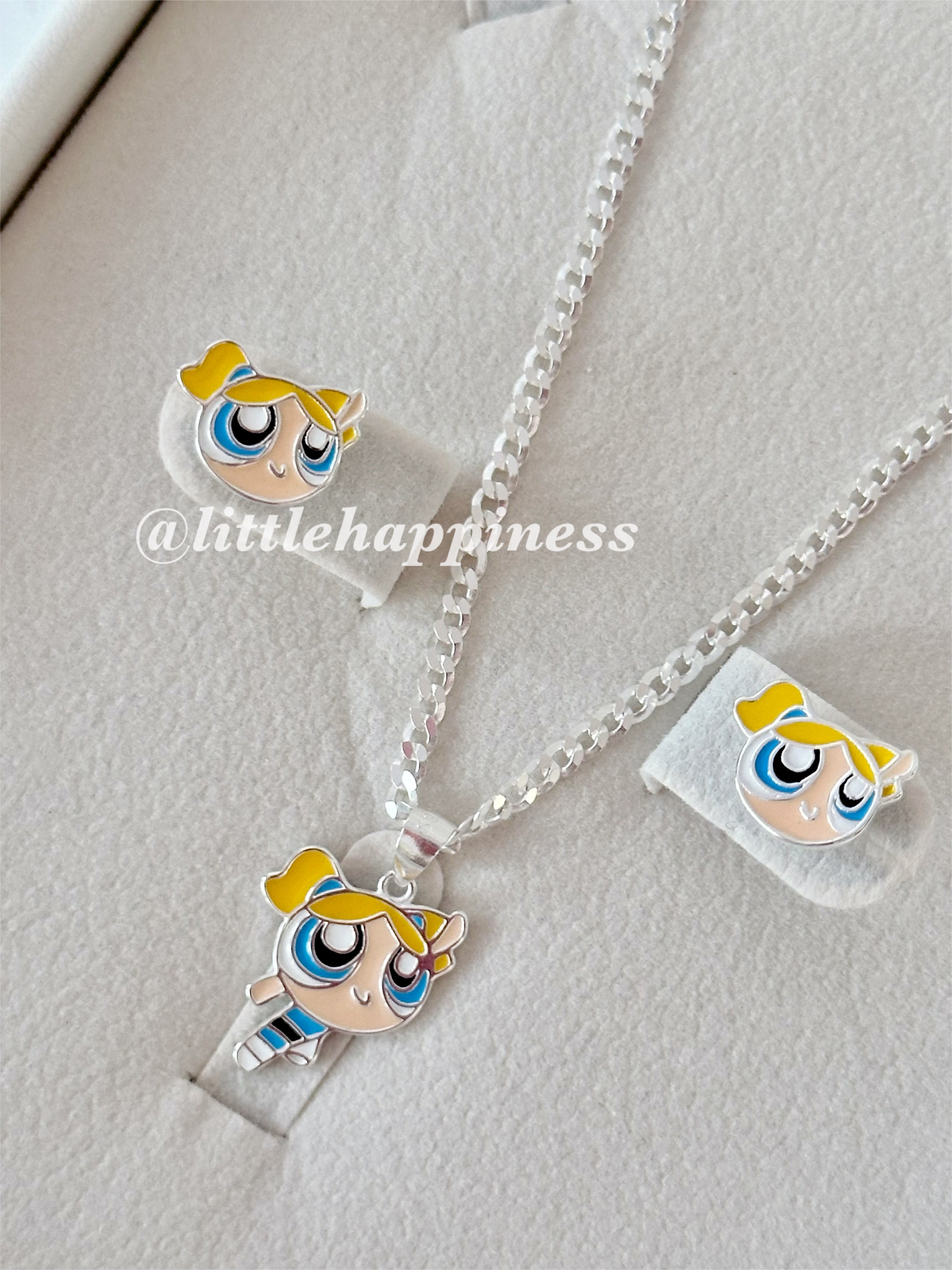 Conjunto Collar y aretes Burbuja, chicas superpoderosas