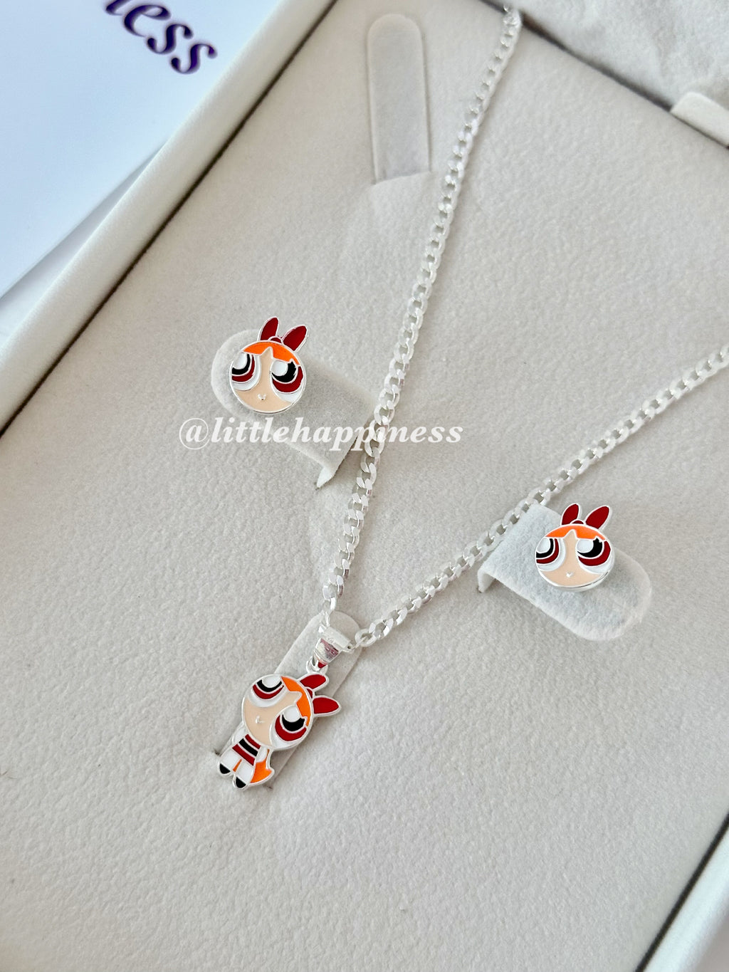 Conjunto Collar y aretes Bombón, chicas superpoderosas