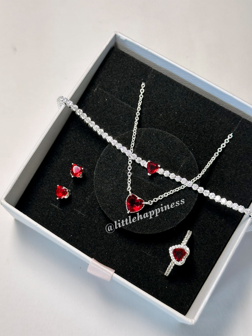 Set completo corazón Relieve rojo