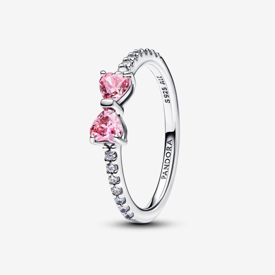 Anillo Lazo Rosa Brillante