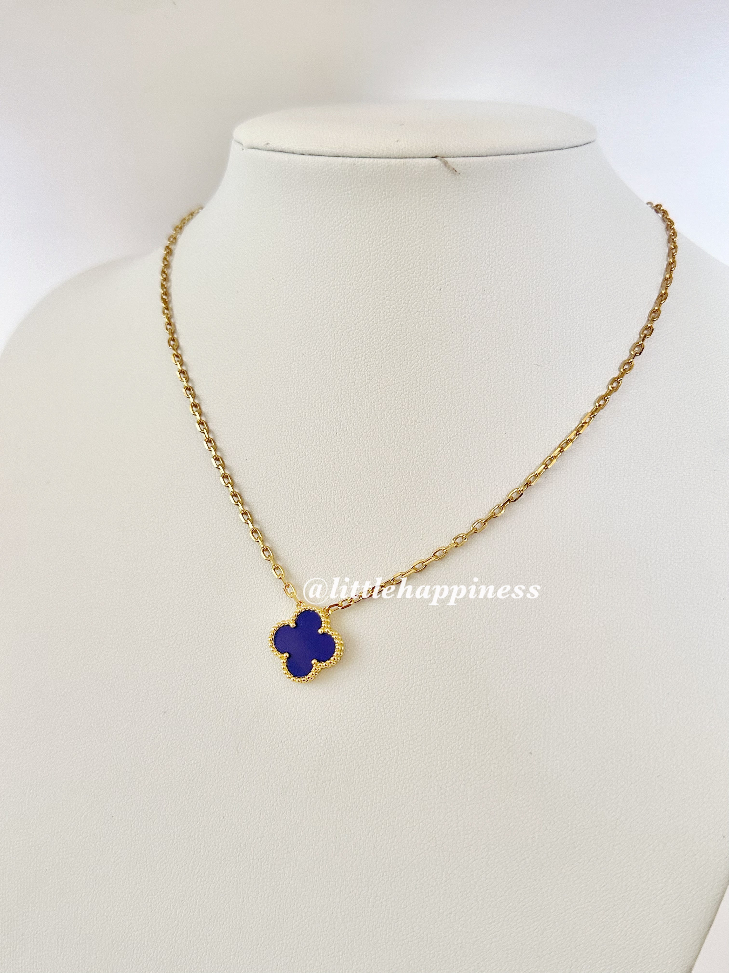 Collar 1 trébol Azul