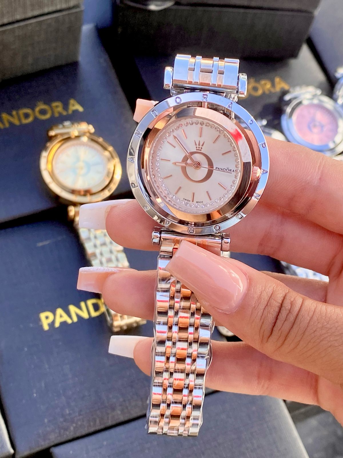 Reloj Pandora Dos Tonos Rose Gold y Plateado